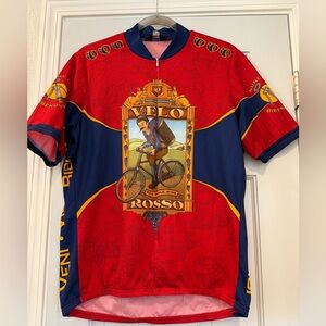 Vintage Cycling Jersey Pearl iZumi Brand Velo Rosso Graphic Size L